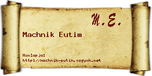 Machnik Eutim névjegykártya